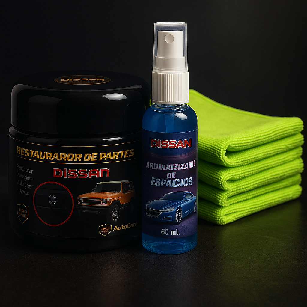 Restaurador de Partes Negras DISSAN AUTO + REGALO un perfume exclusivo +Toalla de Microfibra Premium