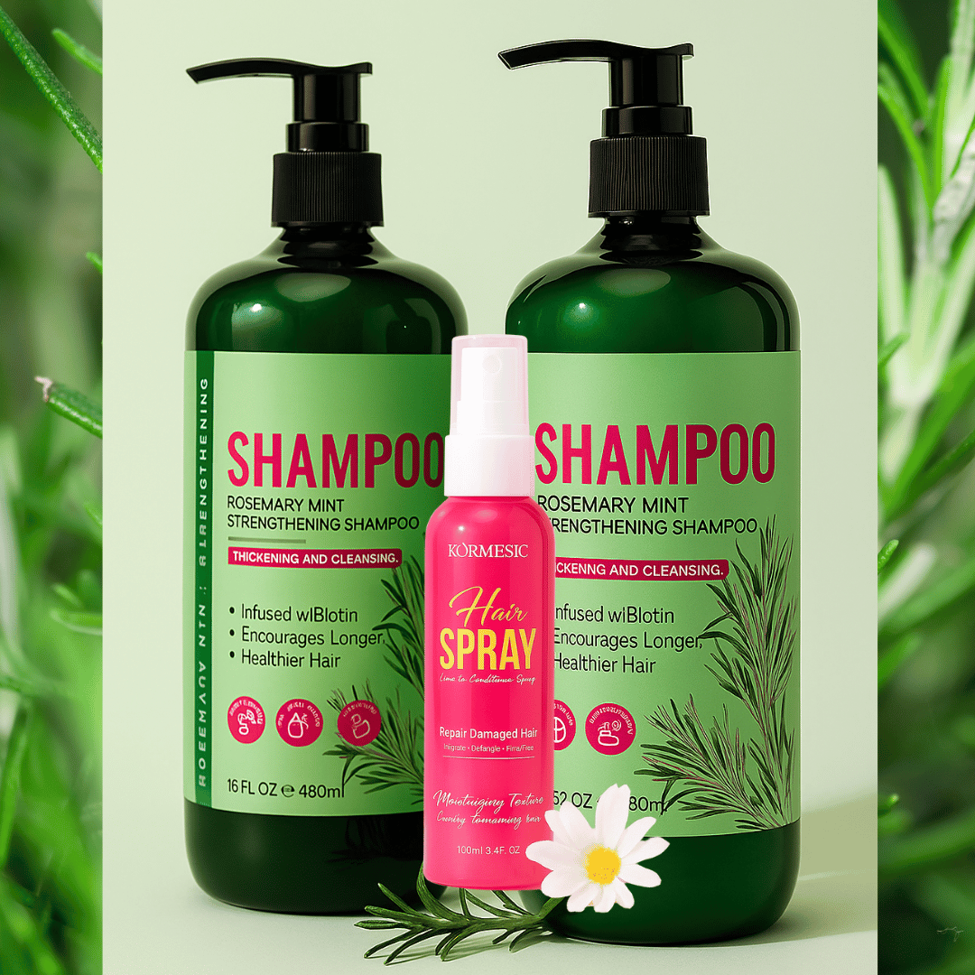 🧴 SHAMPOO ROMERO MENTOLADO KORMESIC™ Compra 1 y lleva 2 + Regalo🌿✨